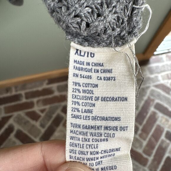 American Eagle Outfitters Gray Sweater Sz XL Waffle Knit Cotton Wool Midweight - Picture 4 of 8